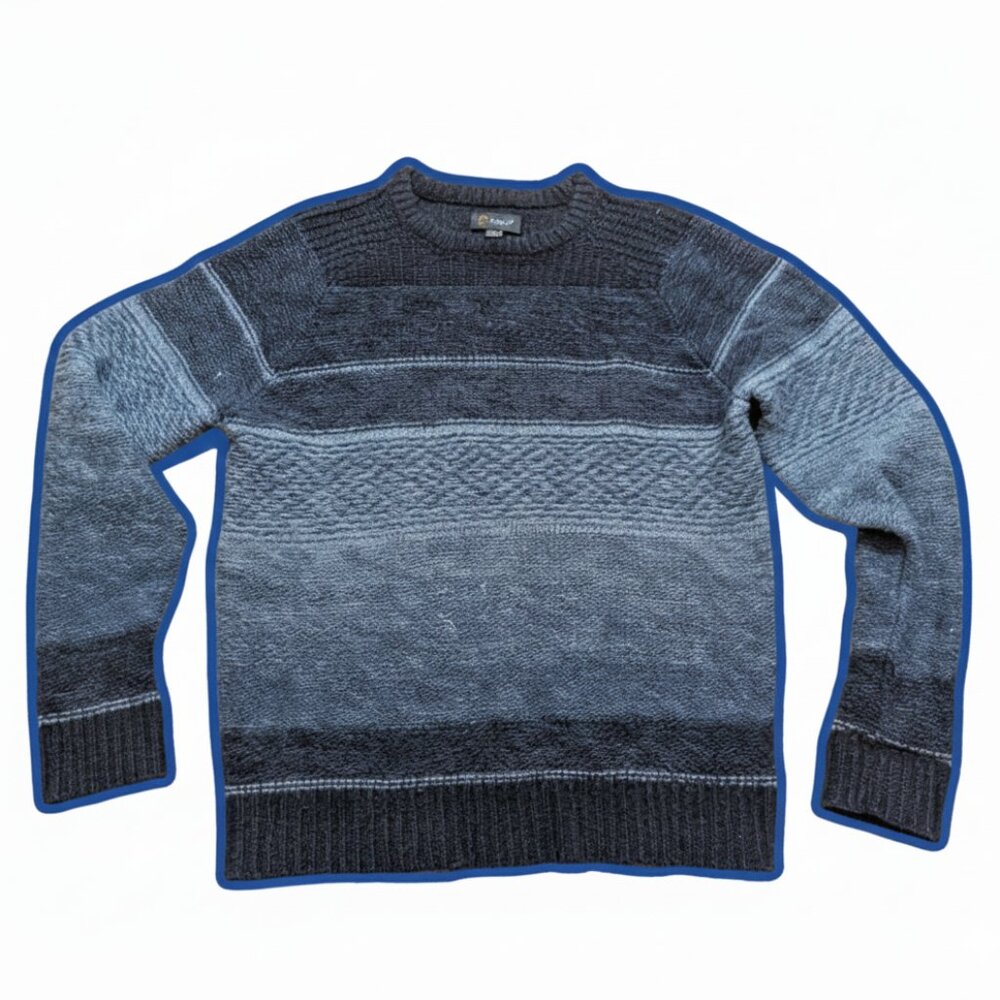 Wallin Blue Knit Striped Sweater